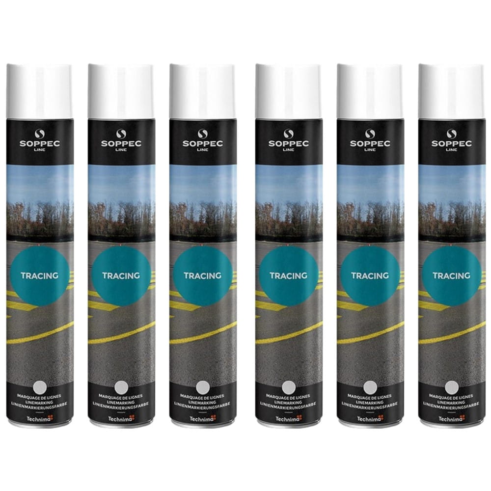 SOPPEC TRACING Farba geodezyjna do malowania linii biała 750ml 6szt.