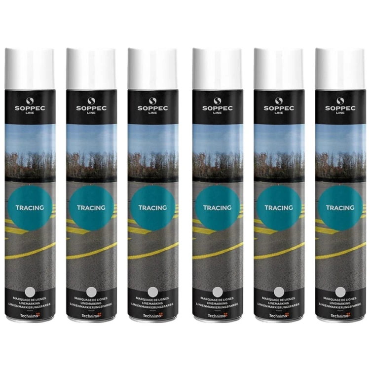 SOPPEC TRACING Farba geodezyjna do malowania linii biała 750ml 6szt.