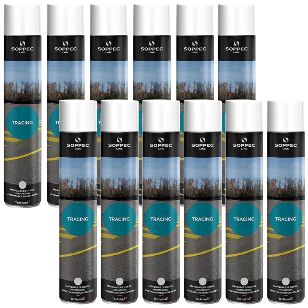 SOPPEC TRACING Farba geodezyjna do malowania linii biała 750ml 12szt.