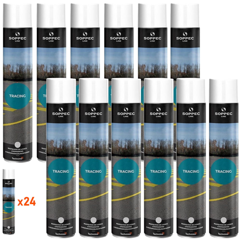 SOPPEC TRACING Farba geodezyjna do malowania linii biała 750ml 24szt.