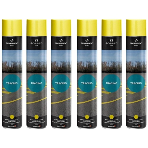 SOPPEC TRACING Farba geodezyjna do malowania linii żółta 750ml 6szt.