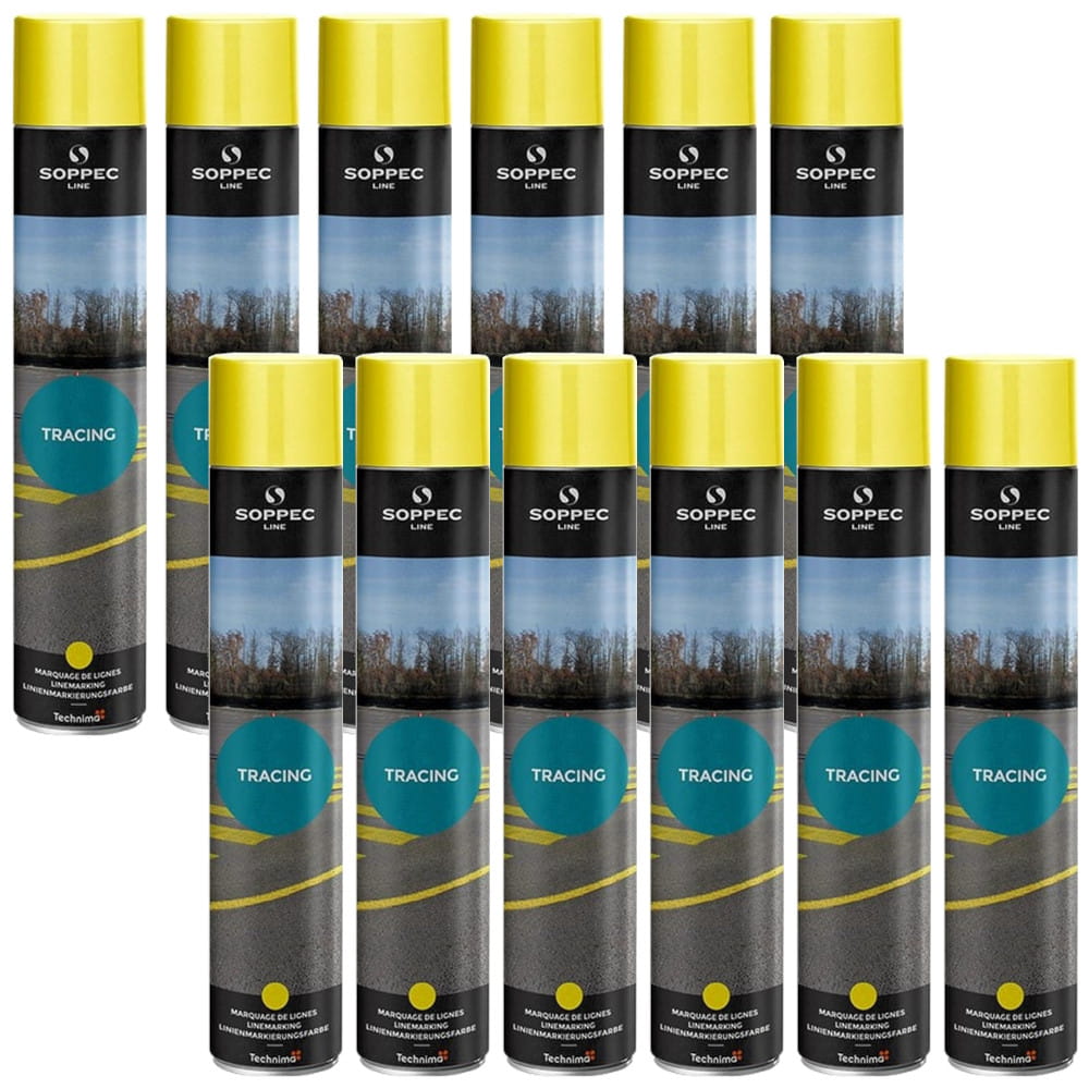SOPPEC TRACING Farba geodezyjna do malowania linii żółta 750ml 12szt.