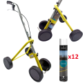 Wózek do malowania linii 4 kołowy do farb Tracing SOPPEC + farba 12szt biała