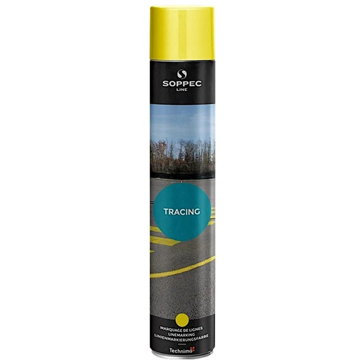 SOPPEC TRACING Farba geodezyjna drogowa do malowania linii żółta 750ml