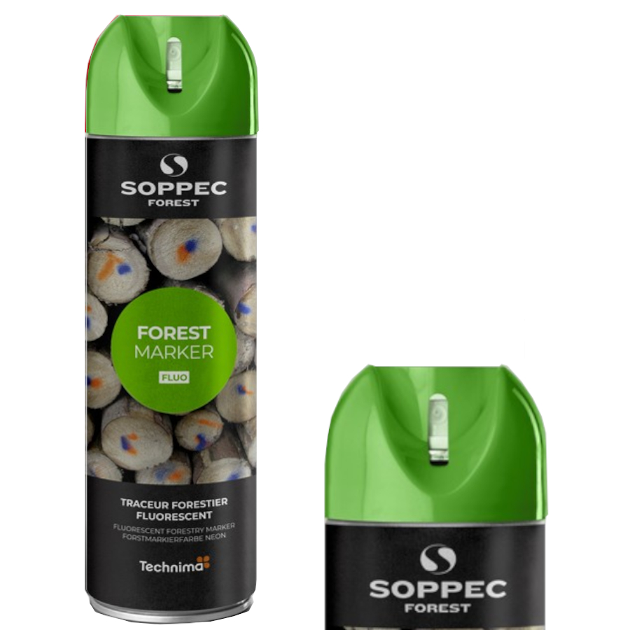 Farba spray zielona do znakowania drzew Fluo Forest Marker 500ml Soppec 133018