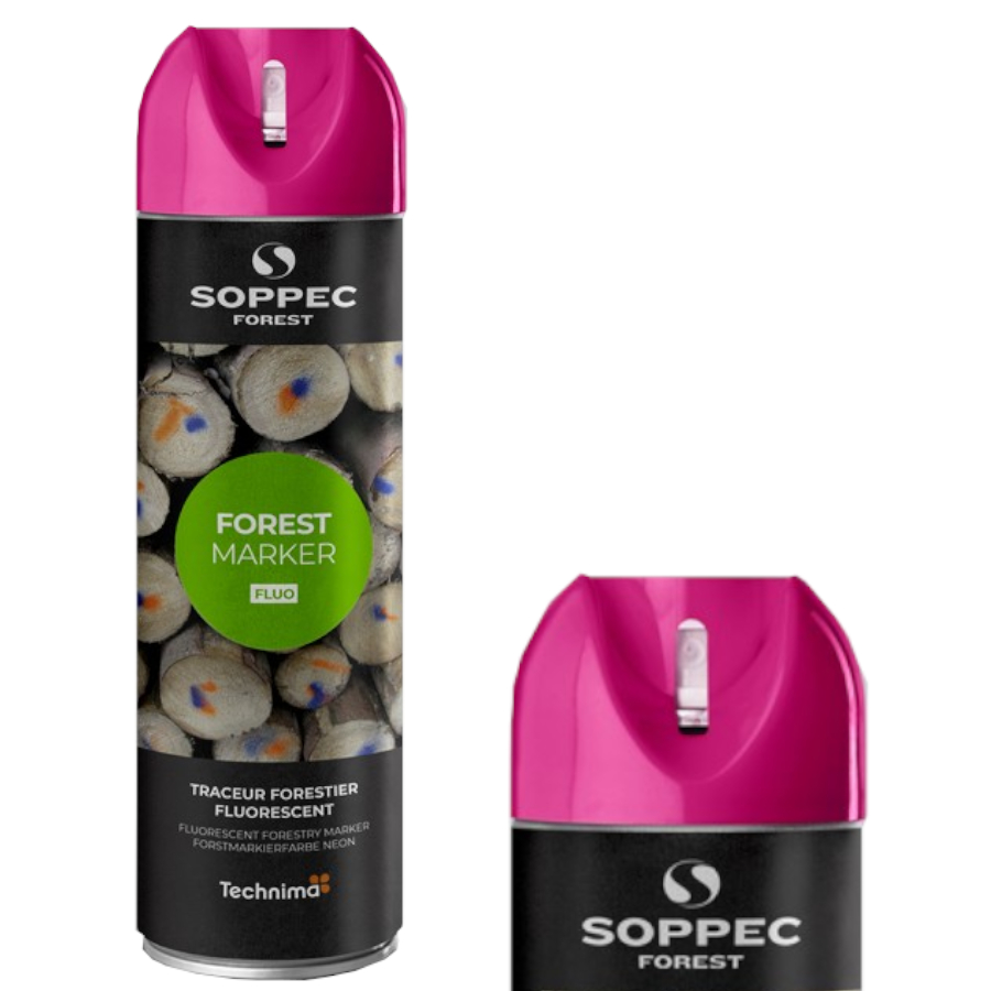 Farba spray różowa do znakowania drzew Fluo Forest Marker 500ml Soppec 133025