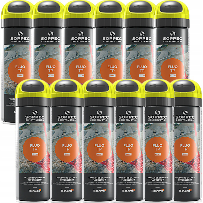 Farba do znakowania FLUO T.P. żółta 500 ml 12 szt. SOPPEC