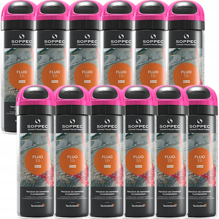 Farba do znakowania FLUO T.P. różowa 500 ml 12 szt. SOPPEC