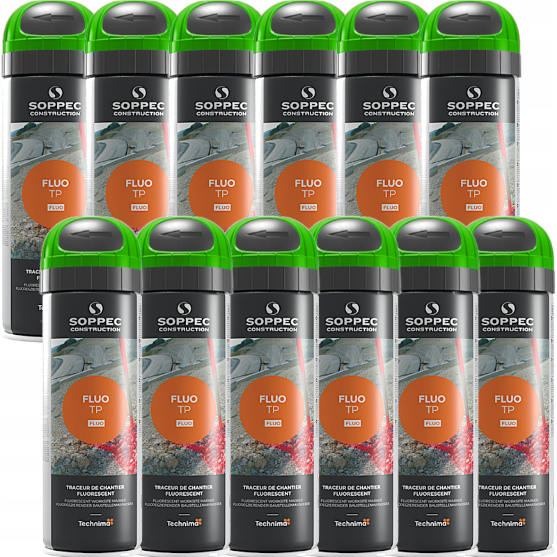 Farba do znakowania FLUO T.P. zielona 500 ml 12 szt. SOPPEC