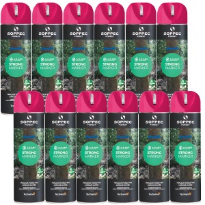 SOPPEC Spray do znakowania drzew drewna różowy STRONG MARKER 12 x 500ml