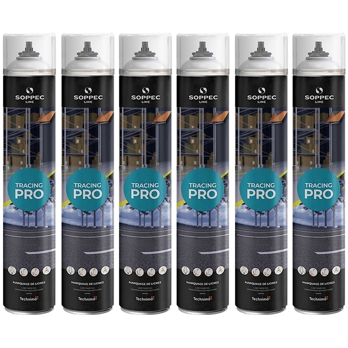Farba marker biały Tracing Pro do znakowania linii 750ml Soppec 152000 6szt.