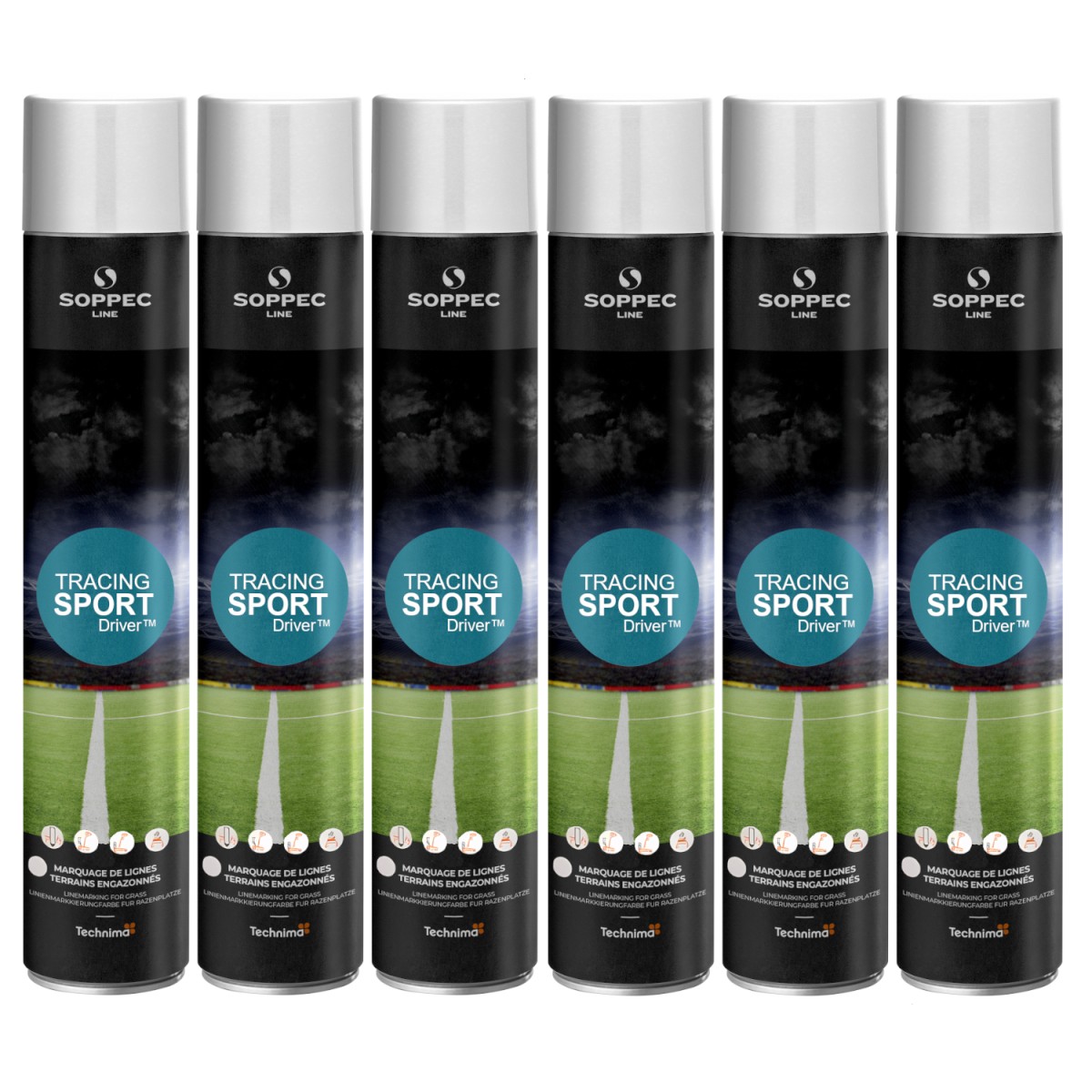 Farba marker biały TRACING SPORT do znakowania linii 750ml SOPPEC 151800SPO 6szt.