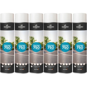 SOPPEC Farba spray do znakowania linii biała TRACING 750ml 151800 6szt.